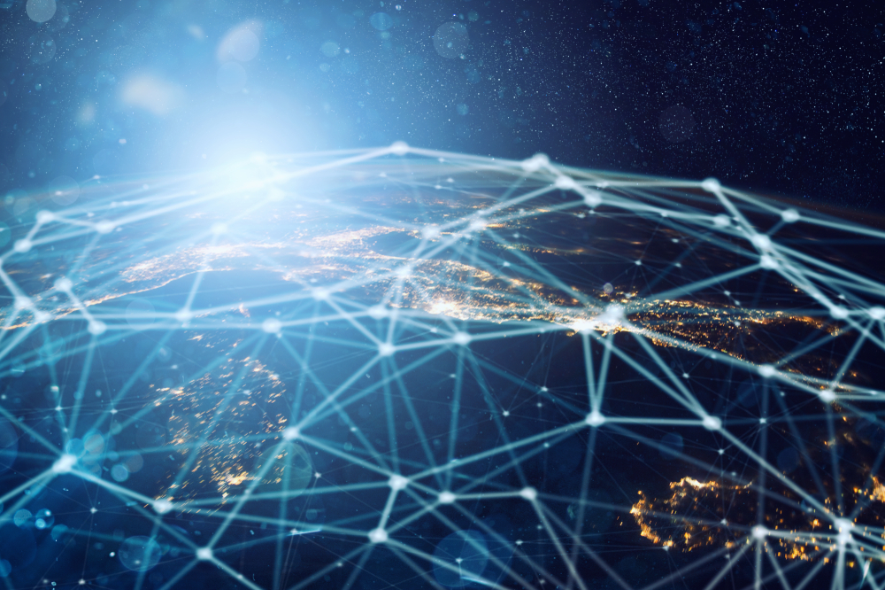 Abstract,Internet,Connection,Network,Background,With,Motion,Effects.,Earth,Provided