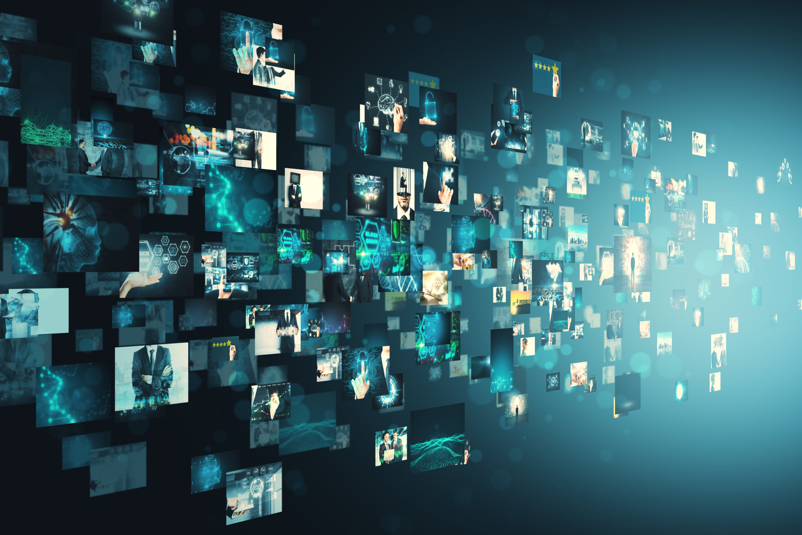 Digital footprint and cybersecurity network illustrating interconnected online vulnerabilities and digital exposure.